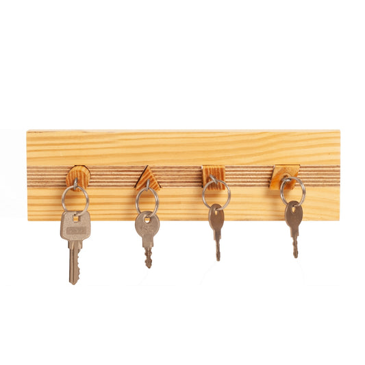 Keyholder with Wooden Shapes key chain