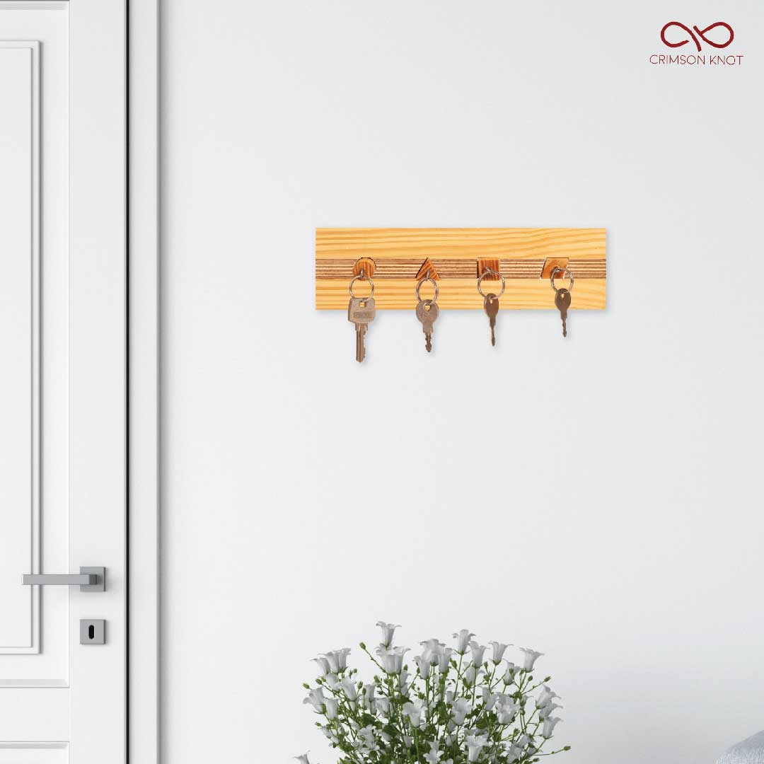 Keyholder with Wooden Shapes key chain
