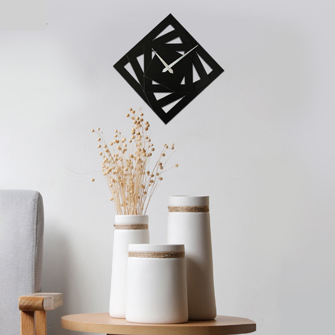 Wall Clock Screw Design - Black