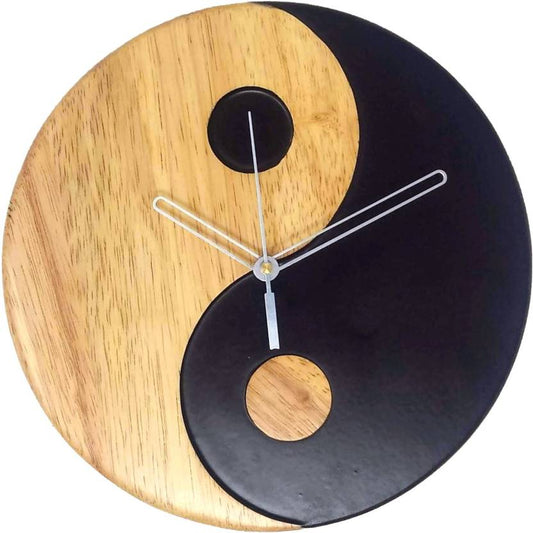 Yin and Yang wall clock - Black