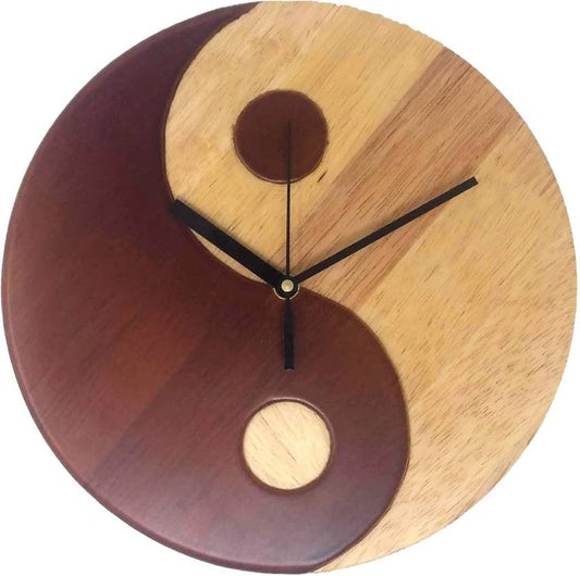 Yin and Yang wall clock - Brown