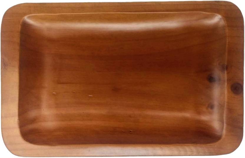 Wooden Serving Tray - Pine Wood - Walnut Finish