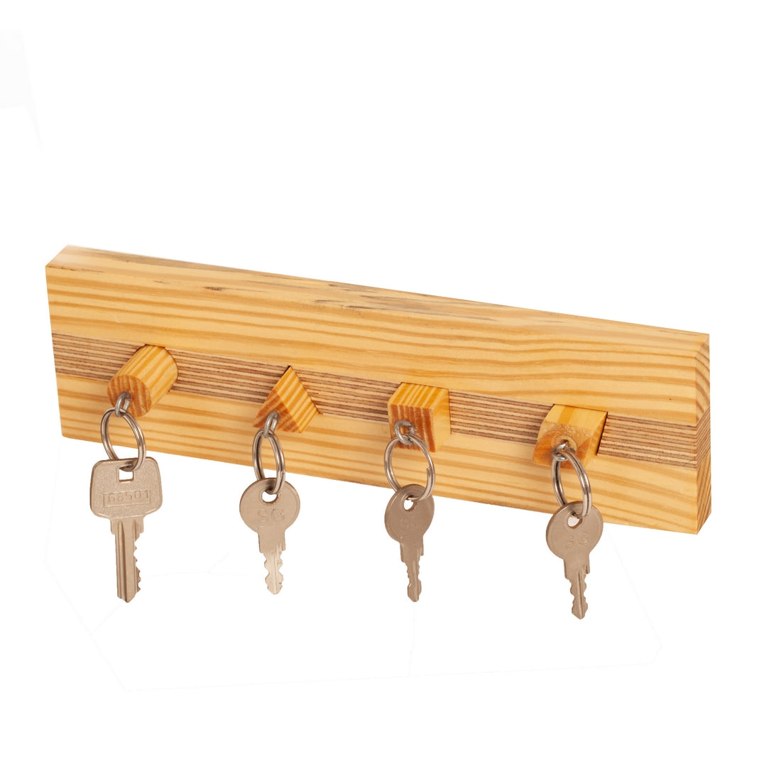 Keyholder with Wooden Shapes key chain