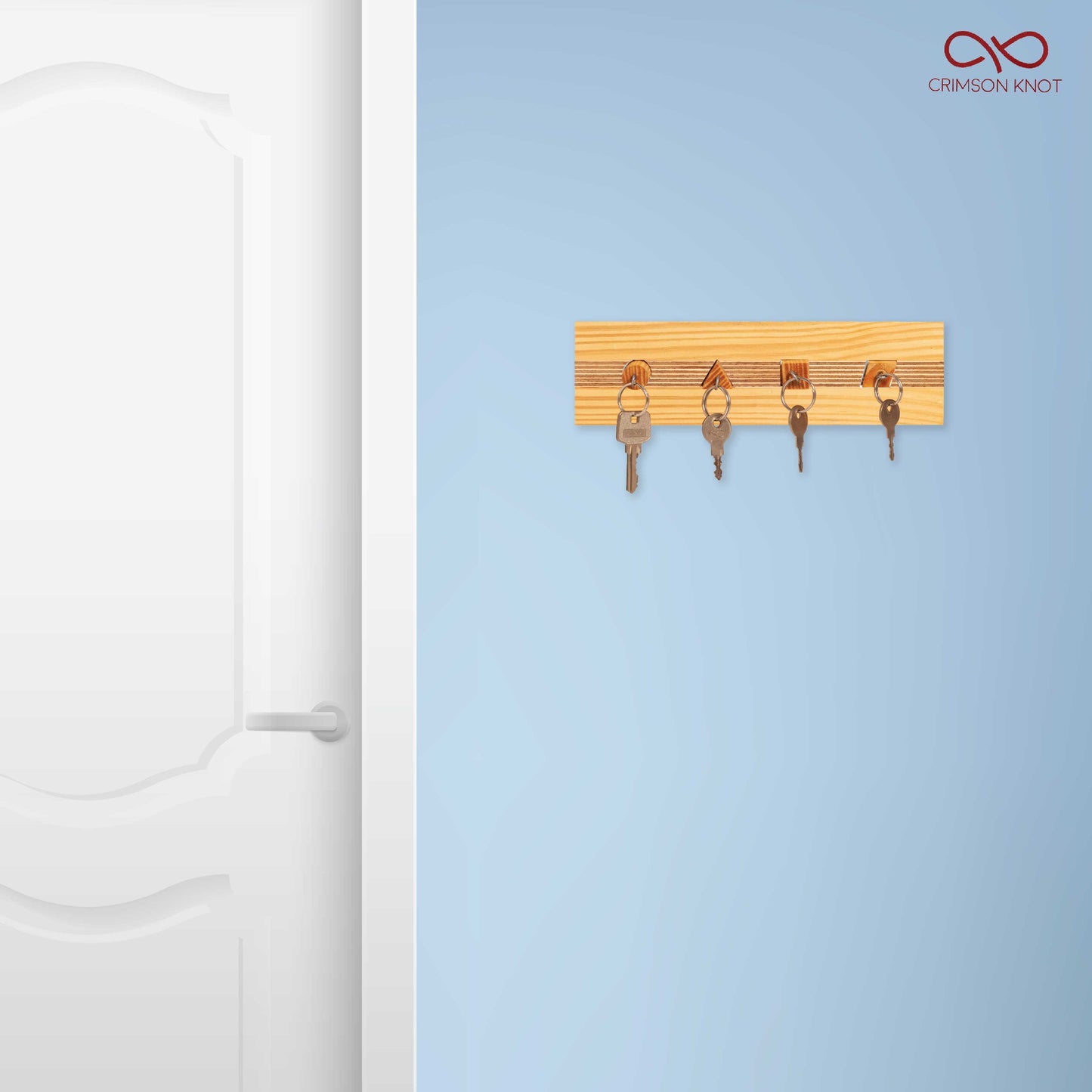 Keyholder with Wooden Shapes key chain