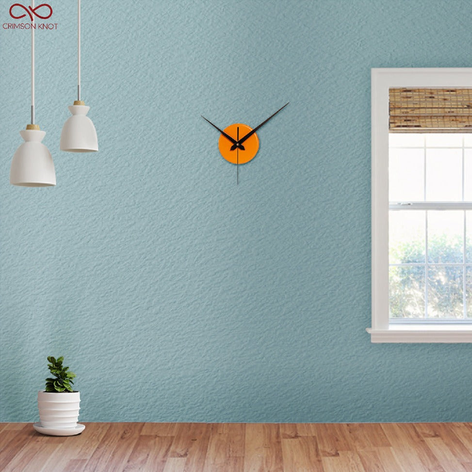 Round Small Clock - Orange
