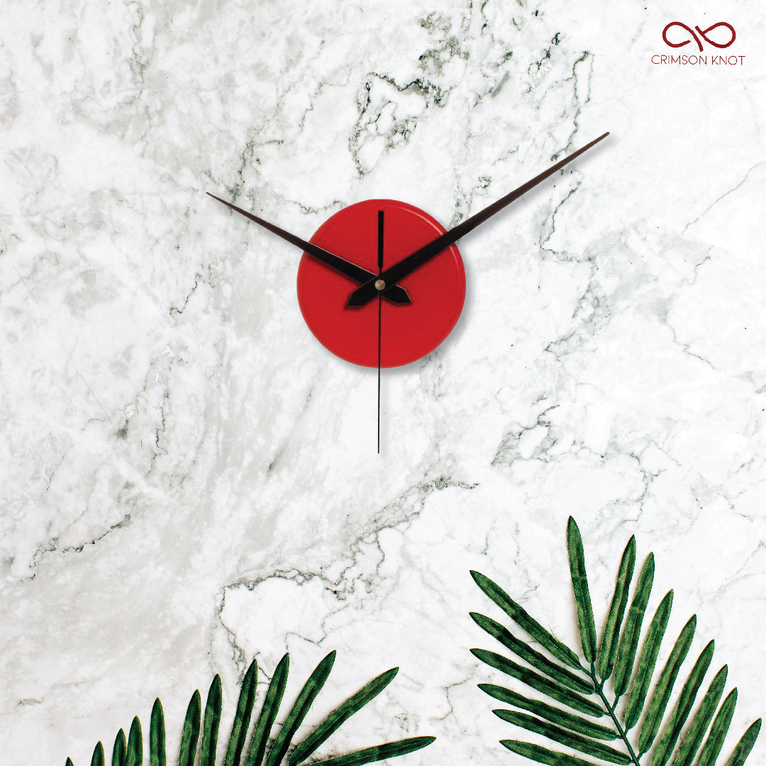 Small Round Clock Red