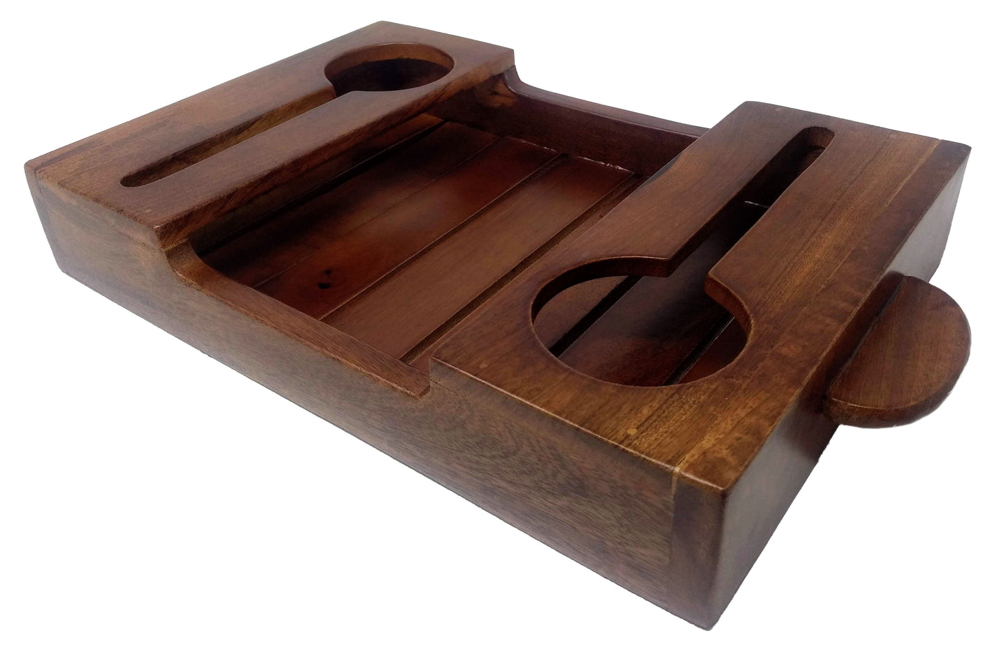 Wine Serving Tray - Light Walnut Finish